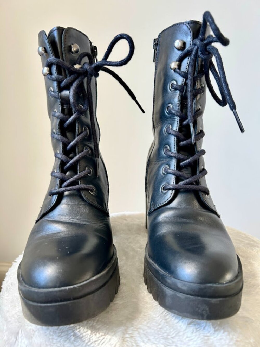 Fly London Dublin Black Leather Lace-Up Ankle Boots EU 40/US 9